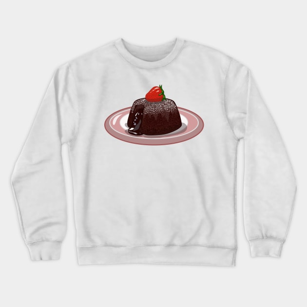 Chocolate lava cake cartoon illustration Crewneck Sweatshirt by Miss Cartoon